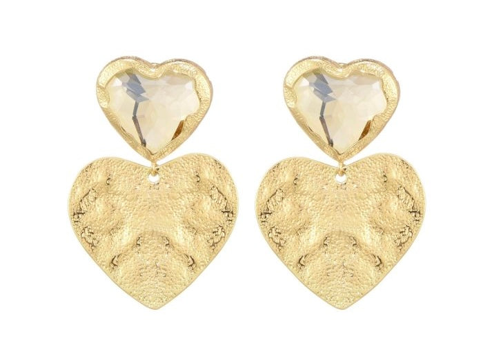 Oorbellen Beige Hart