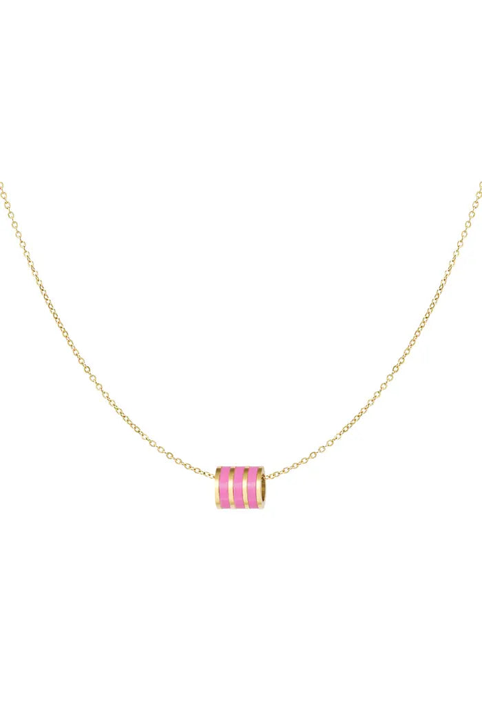 Ketting Ronde bedel - Roze