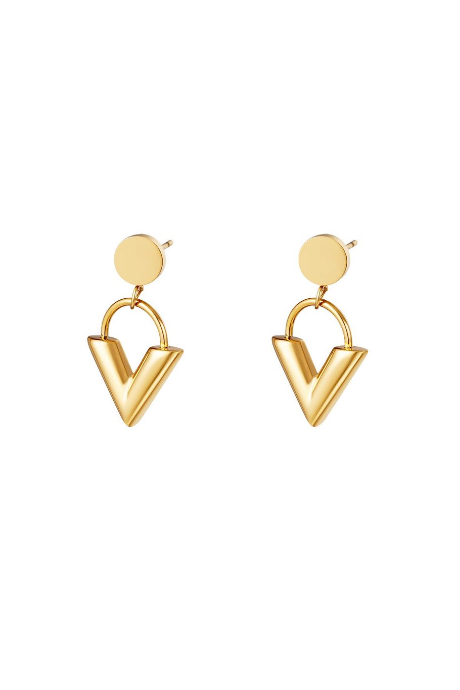 Oorbellen V Hanger - Goud
