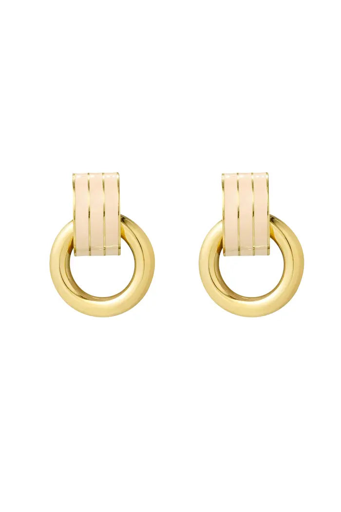 Oorbellen Double - Beige
