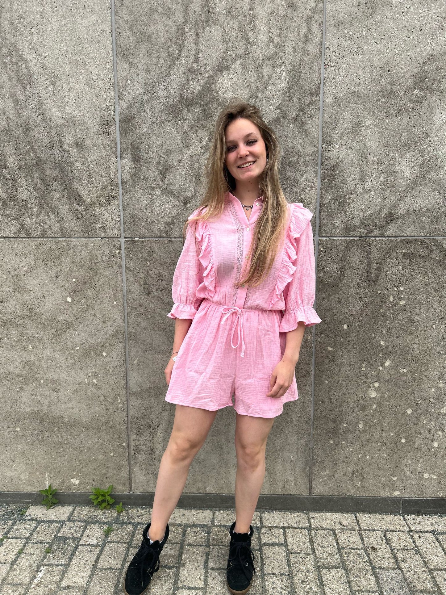 Playsuite Ruffle - Roze
