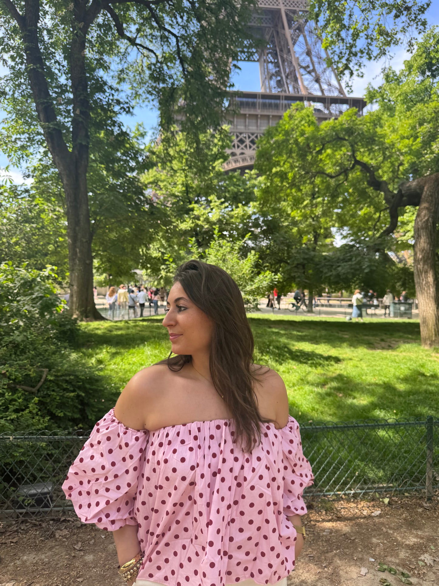 Top Polka Dots - Roze