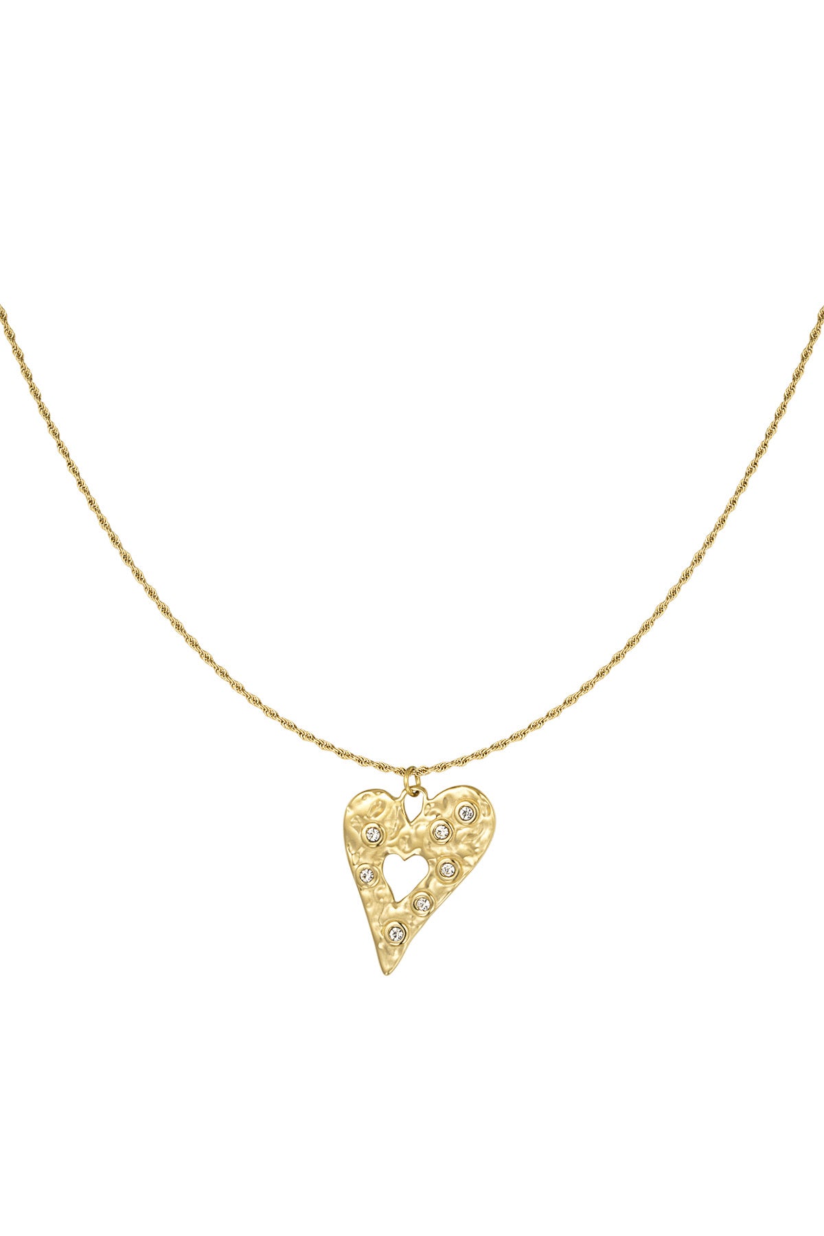 Ketting Diamant hart - Goud