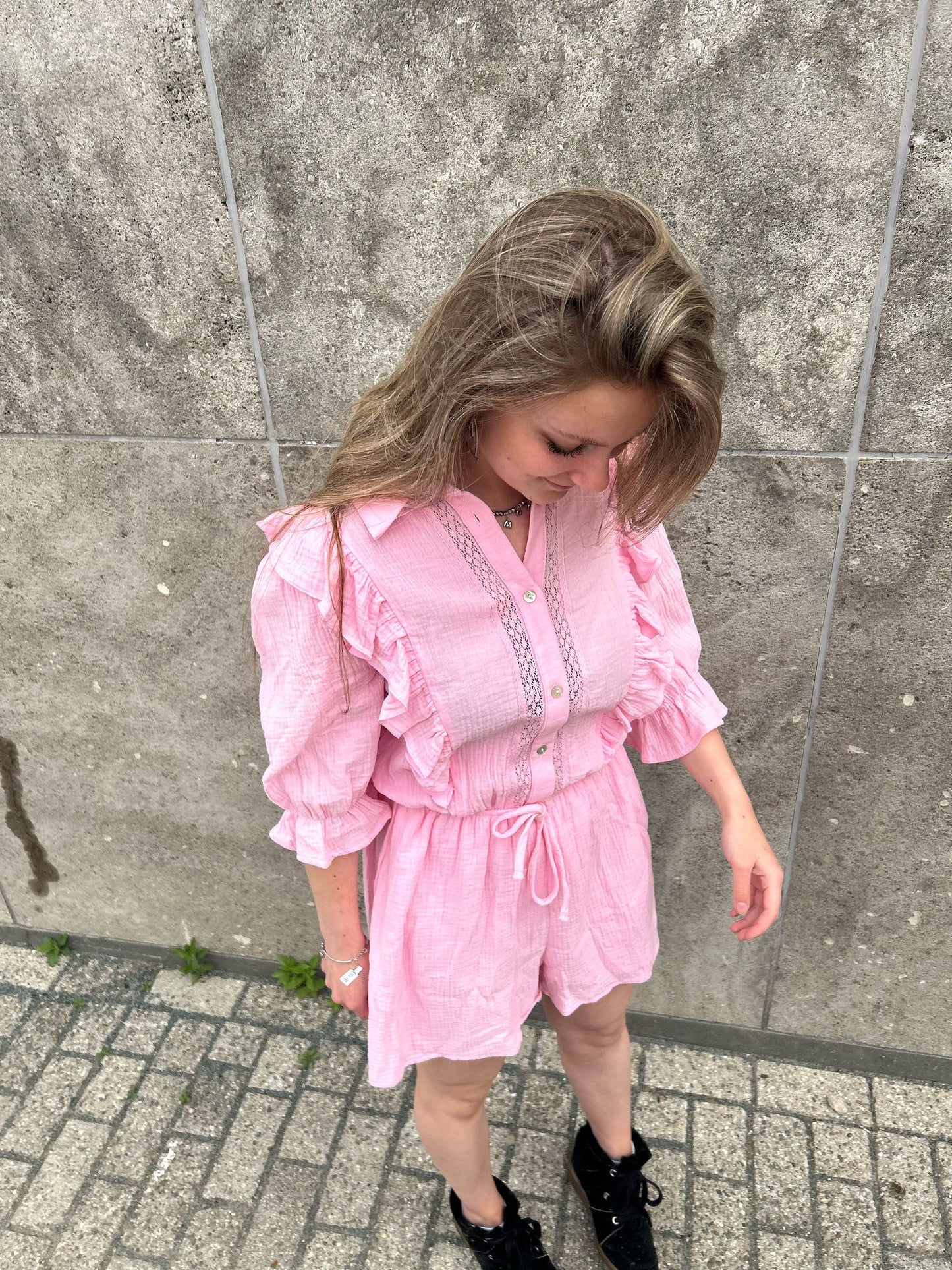 Playsuite Ruffle - Roze