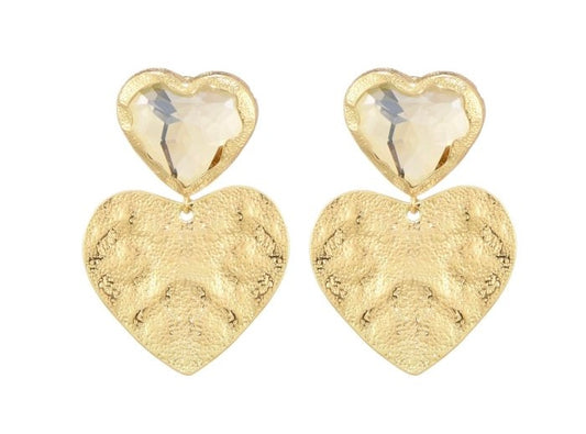 Oorbellen Beige Hart