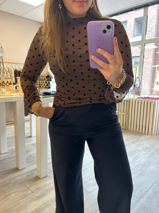 Mess top Polka Dot - Bruin