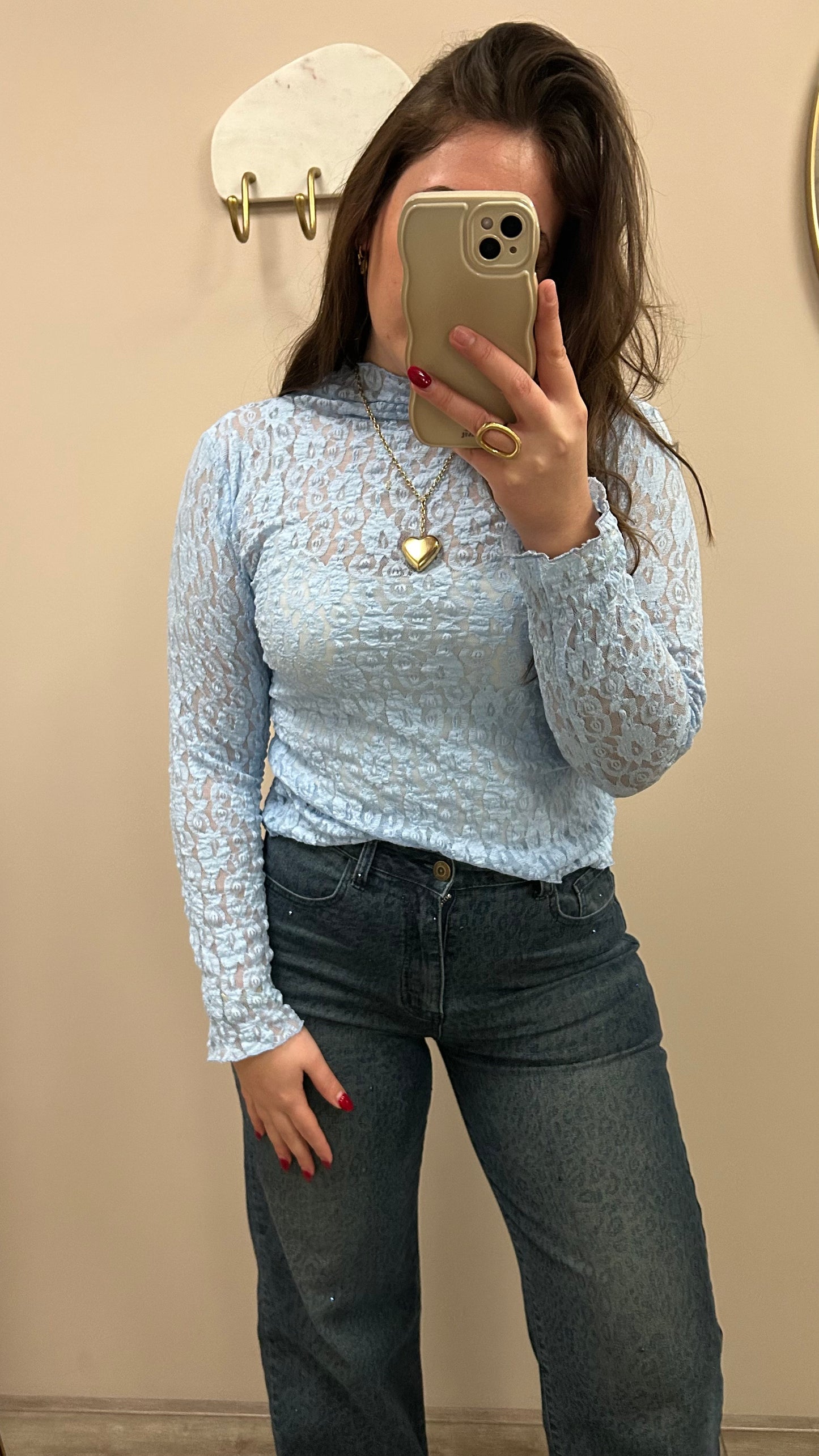 Kanten Top - Lichtblauw