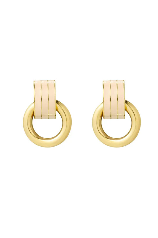 Oorbellen Double - Beige