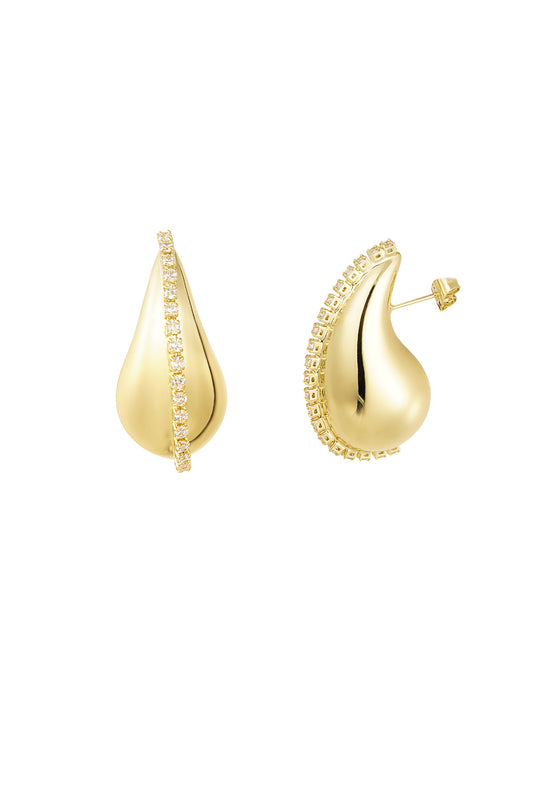 Oorbellen Druppel Glitter - Goud