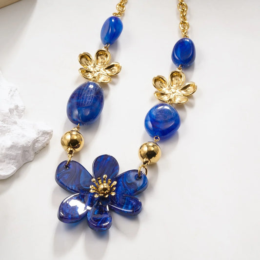 Ketting Flower - Blauw