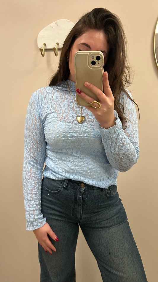 Kanten Top - Lichtblauw