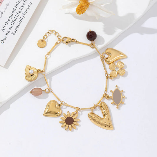 Bedelarmband - Taupe
