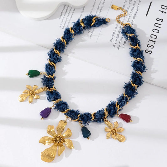Ketting Denim - Bloem