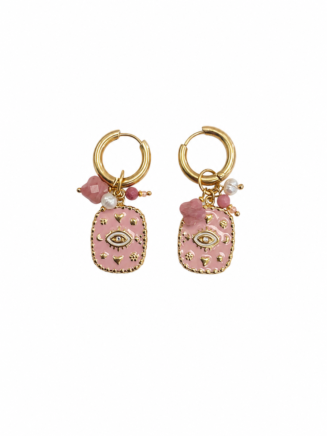 Oorbellen Eye - Pink